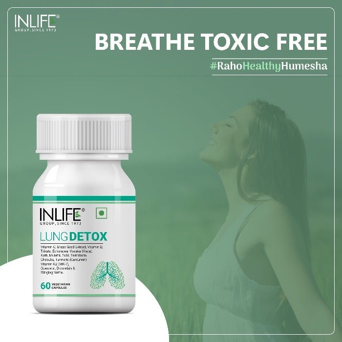 INLIFE Lung Detox Supplement, Supports Healthy Lungs, Protects from Pollution - 60 Veg Capsules - Inlife Pharma Private Limited