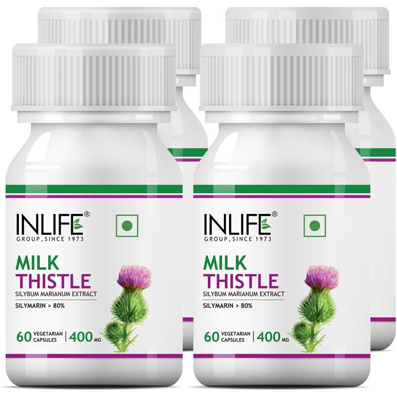 INLIFE Milk Thistle (80% Silymarin) 400mg, 60 Vegetarian Capsules - Inlife Pharma Private Limited