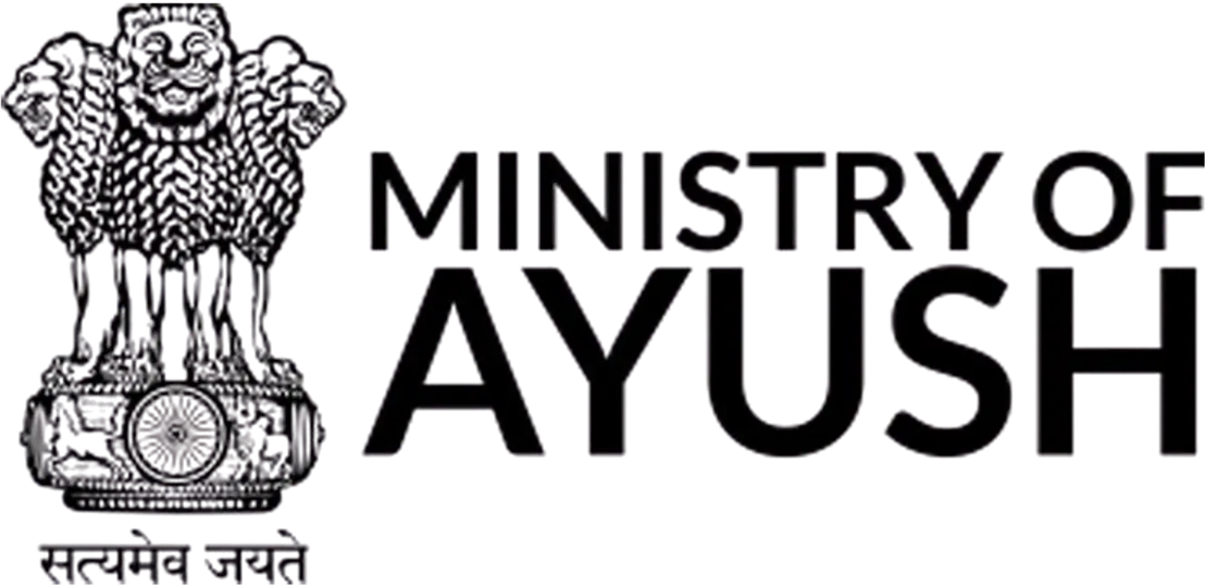 Government of India Ministry of Ayush logo, indicating compliance with traditional and non-allopathic medical systems (if applicable to the specific product registration)