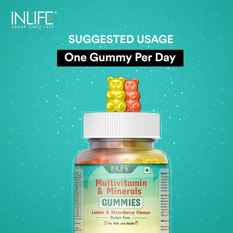 INLIFE Multivitamin & Minerals Gummies - 30s (Lemon & Strawberry) - Inlife Pharma Private Limited