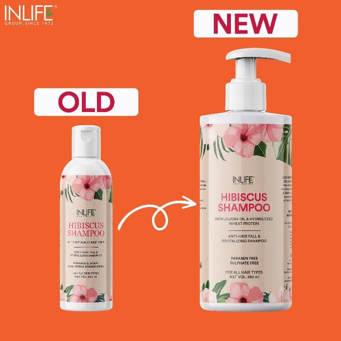 INLIFE Natural Hibiscus Anti Hair Fall Shampoo with jojoba oil and hydrolyzed wheat protein (250ml) - Inlife Pharma Private Limited