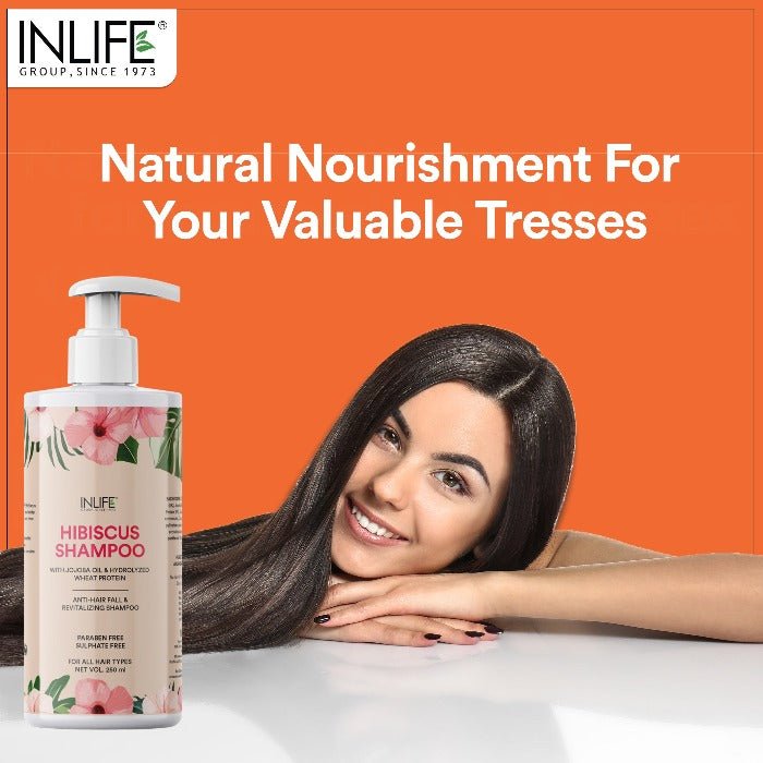 INLIFE Natural Hibiscus Anti Hair Fall Shampoo with jojoba oil and hydrolyzed wheat protein (250ml) - Inlife Pharma Private Limited