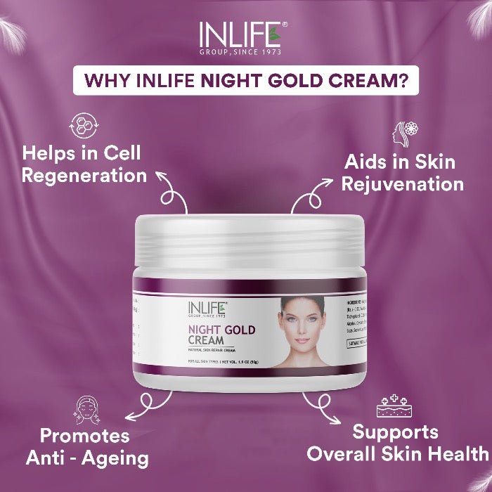 INLIFE Natural Night Gold Face Cream, 50 grams - Inlife Pharma Private Limited