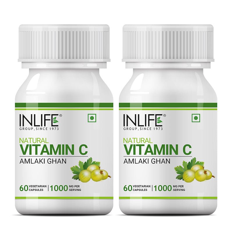 INLIFE Natural Vitamin C Amla Extract for Immunity Supplement, 1000mg - 60 Vegetarian Capsules - Inlife Pharma Private Limited