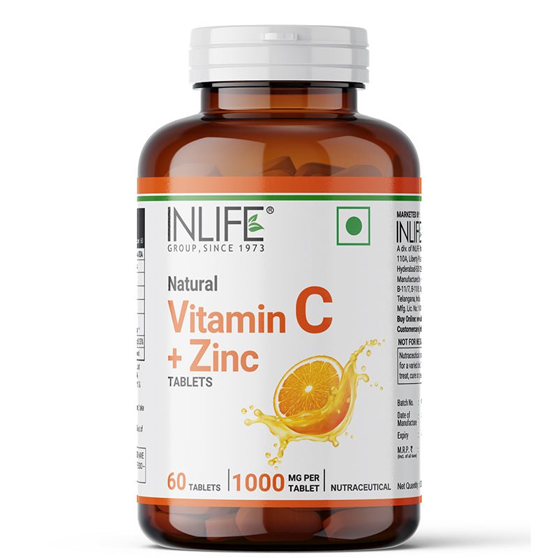 INLIFE Natural Vitamin C Amla Extract with Zinc Supplement - 60 Tablets - Inlife Pharma Private Limited