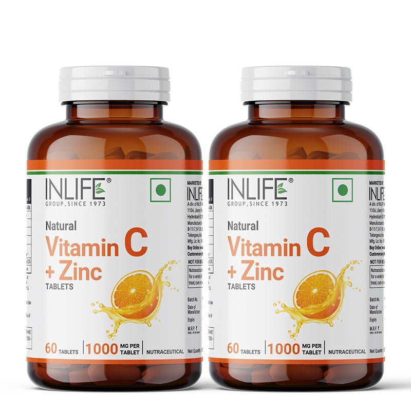 INLIFE Natural Vitamin C Amla Extract with Zinc Supplement - 60 Tablets - Inlife Pharma Private Limited