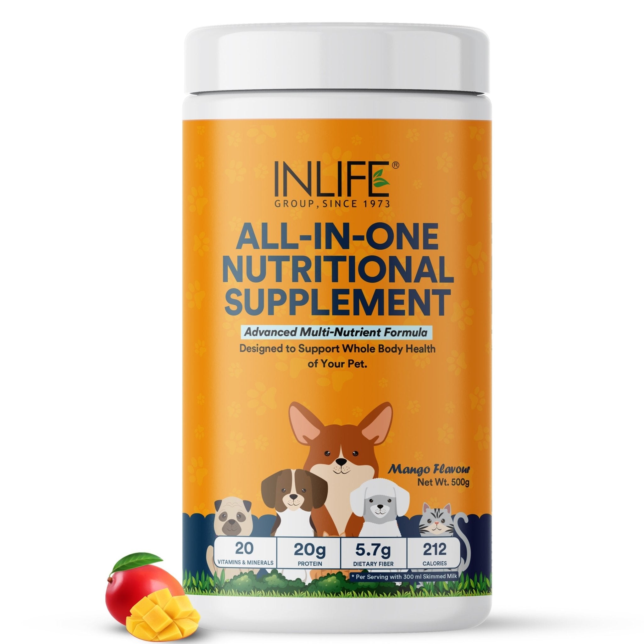 INLIFE Nutritional Meal Mix Powder for Dogs Cats Pets, Advanced Multi-Nutrient Formula - Inlife Pharma Private Limited