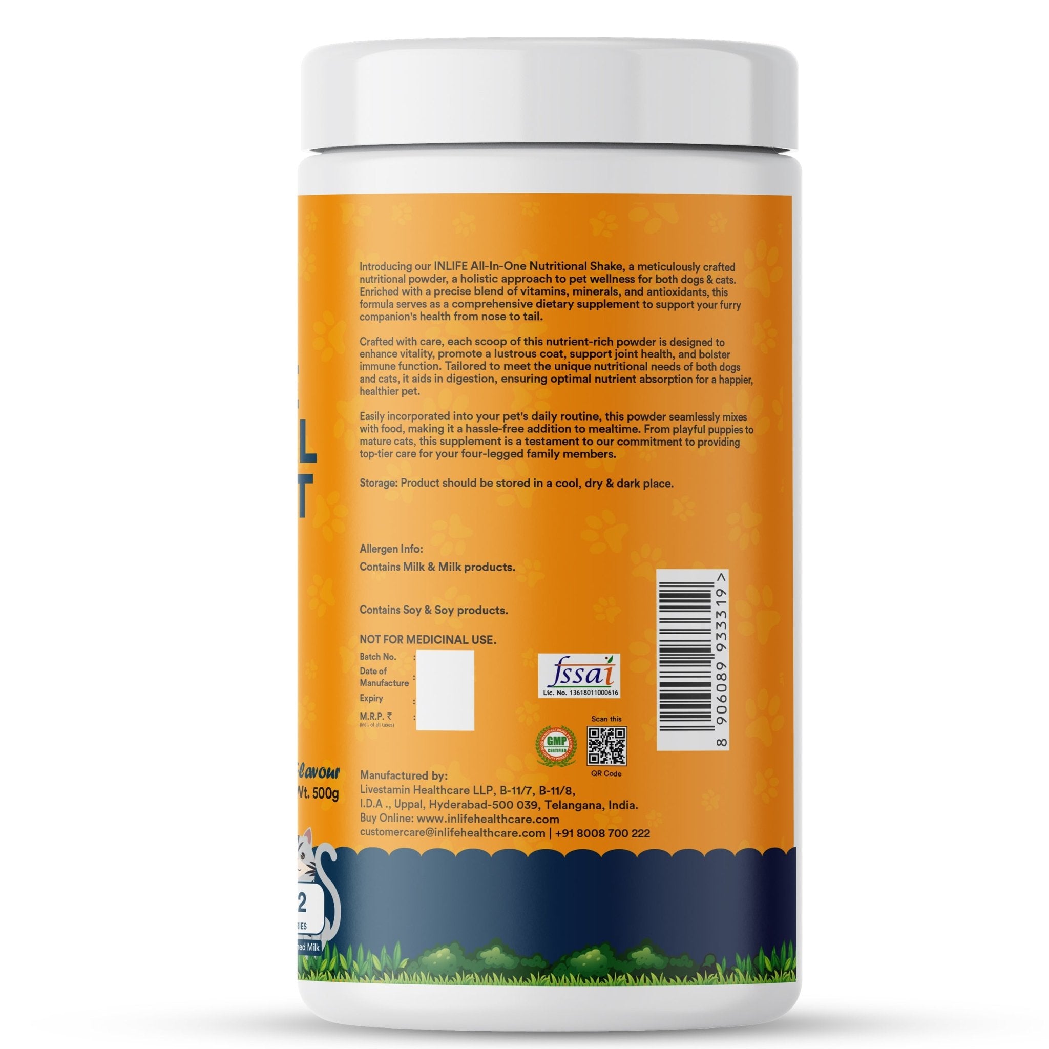 INLIFE Nutritional Meal Mix Powder for Dogs Cats Pets, Advanced Multi-Nutrient Formula - Inlife Pharma Private Limited