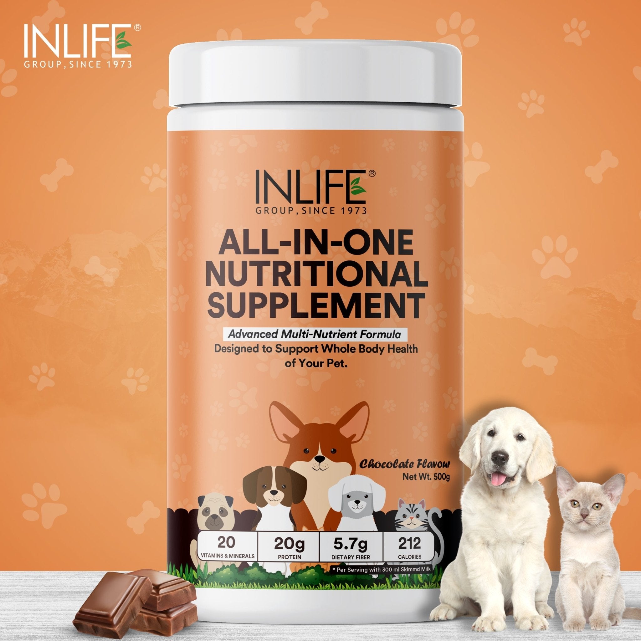 INLIFE Nutritional Meal Mix Powder for Dogs Cats Pets, Advanced Multi-Nutrient Formula - Inlife Pharma Private Limited