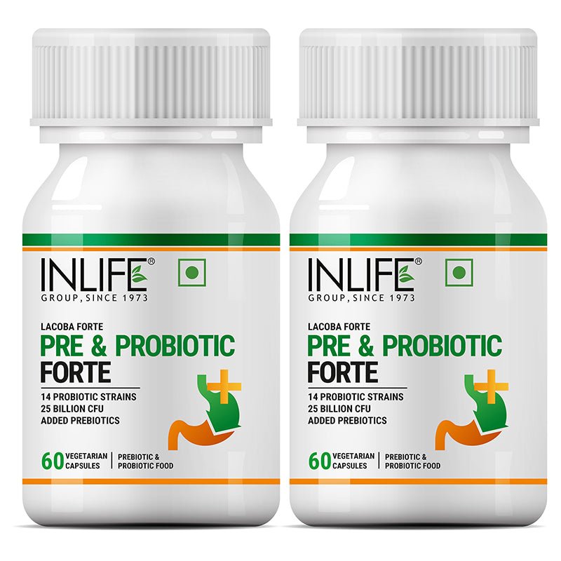 INLIFE Prebiotic & Probiotics Forte, 25 Billion,14 Probiotic Strains – 60 Capsules - Inlife Pharma Private Limited