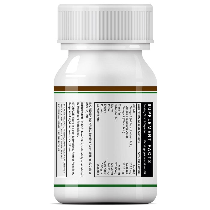 INLIFE Silk Oil Veg Omega 3 6 9 Capsules, 500mg - 60 Vegetarian Capsules - Inlife Pharma Private Limited