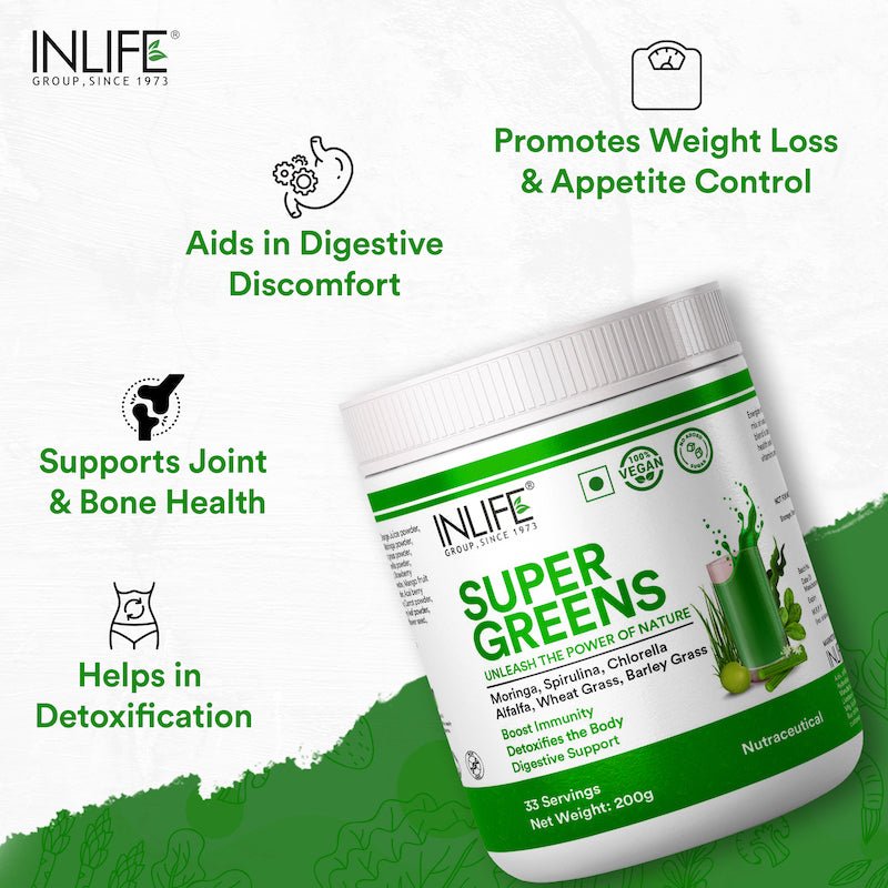 INLIFE SUPER GREENS FUSION | Vital Nutrients, Fiber, Antioxidants, Superfoods powder - Inlife Pharma Private Limited