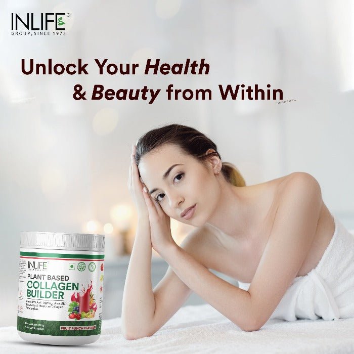 INLIFE Vegan Plant Based Collagen Powder Supplement, Women & Men - 200g (Fruit Punch) - Inlife Pharma Private Limited