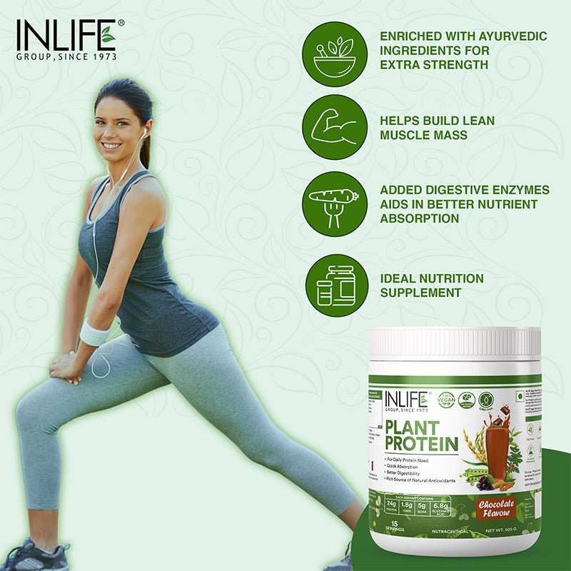 INLIFE Vegan Plant Based Protein Powder, 24g Protein - Inlife Pharma Private Limited