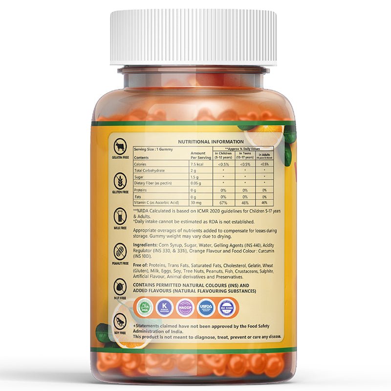 INLIFE Vitamin C Supplement - 30 Gummies (Orange) - Inlife Pharma Private Limited