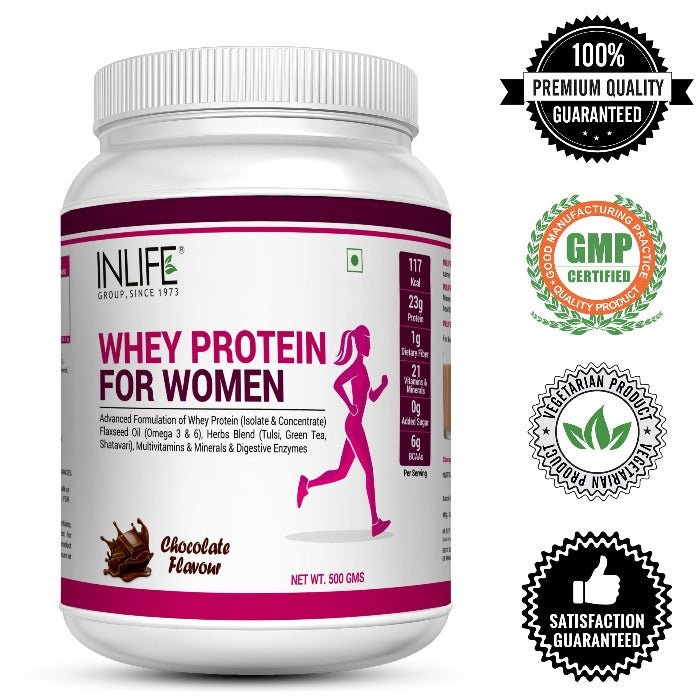 INLIFE Whey Protein Powder for Women (500g, Chocolate) - Inlife Pharma Private Limited