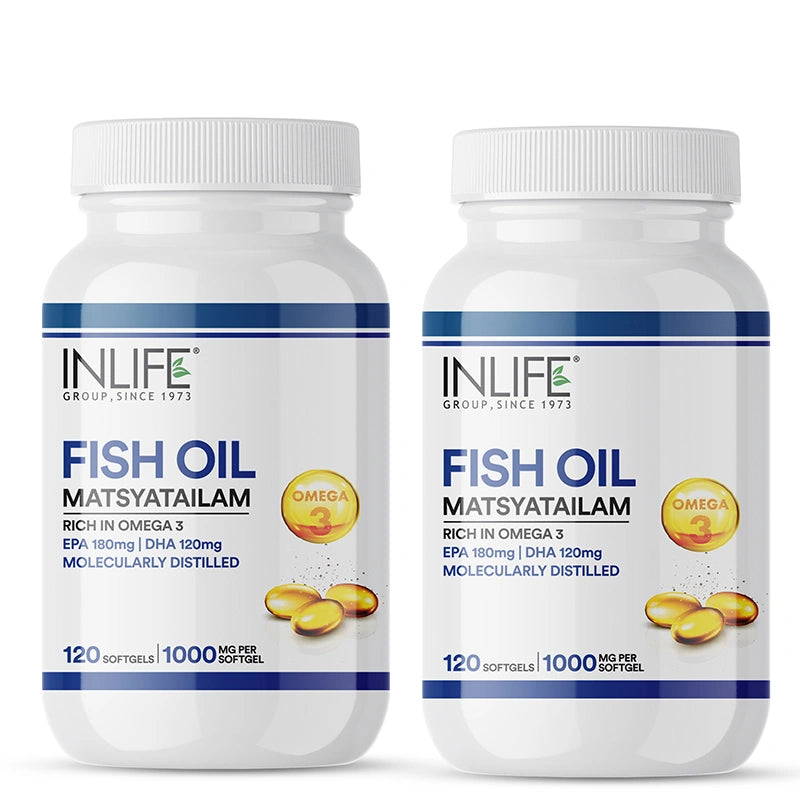 Inlife Fish Oil Capsules Omega 3 Supplement, 1000mg, Softgels