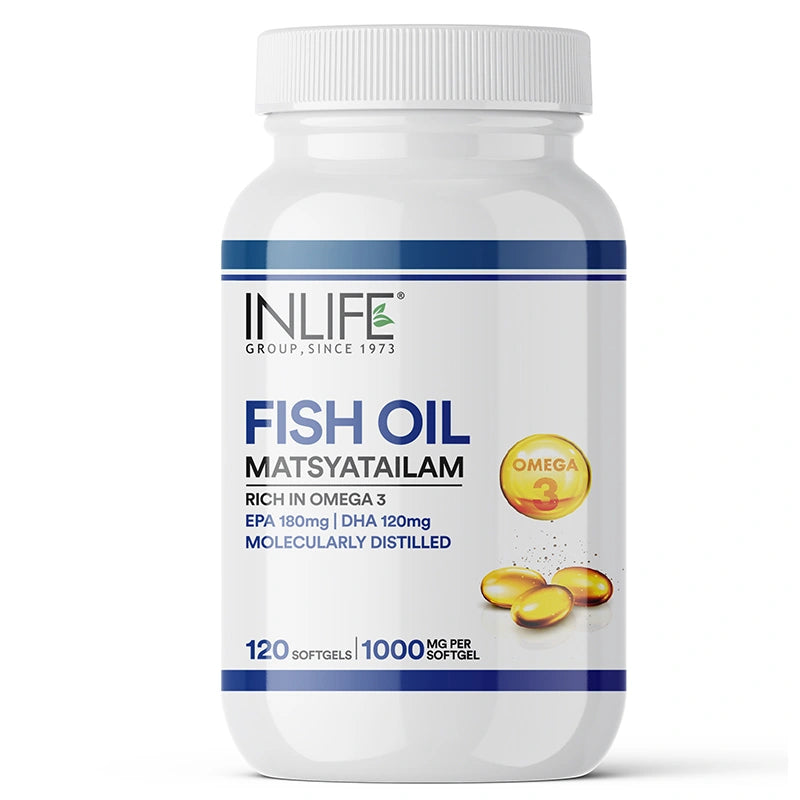 Inlife Fish Oil Capsules Omega 3 Supplement, 1000mg, Softgels