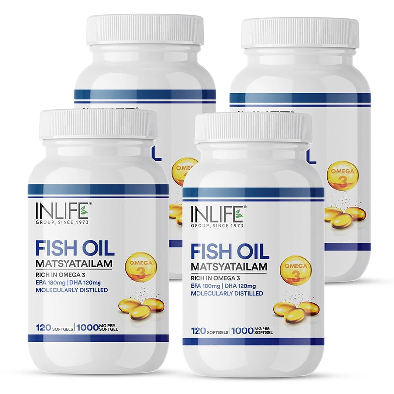 Inlife Fish Oil Capsules Omega 3 Supplement, 1000mg, Softgels
