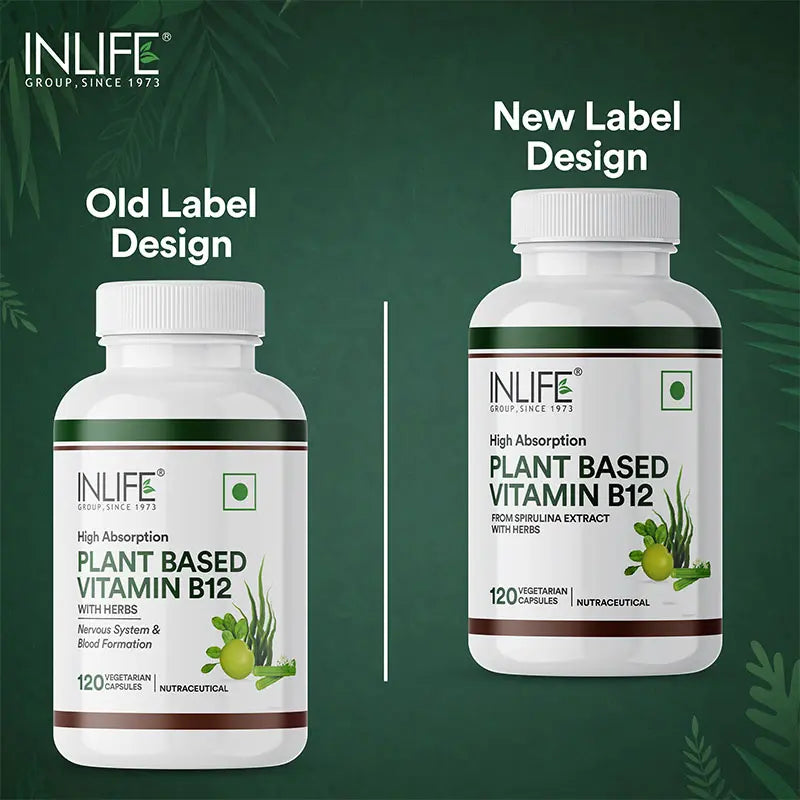Inlife Plant-Based Vitamin B12 Supplement | Veg. Capsules