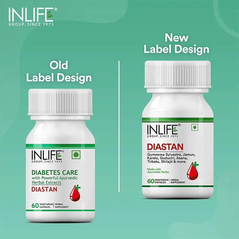Inlife Diastan Capsules Herbal Ayurvedic Supplement | 60 Capsules