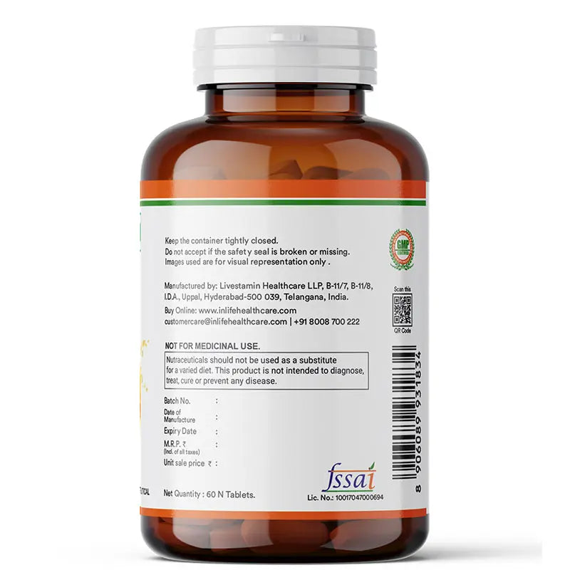 Inlife Natural Vitamin C Amla Extract with Zinc Tablets