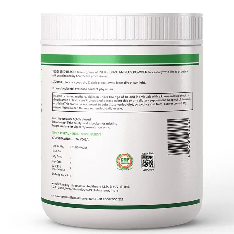 Inlife Diastan Plus Powder Ayurvedic Herbal Supplement | 300 grams