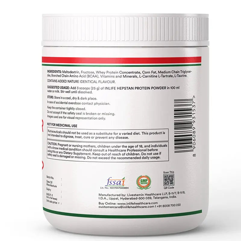 Inlife Hepstan Protein Powder Supplement | 300g (Vanilla)