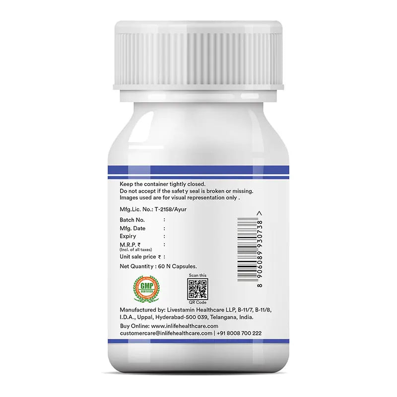 Inlife Grape Seed Extract (Proanthocyanidins > 95%)|400mg| 60 Veg Capsules