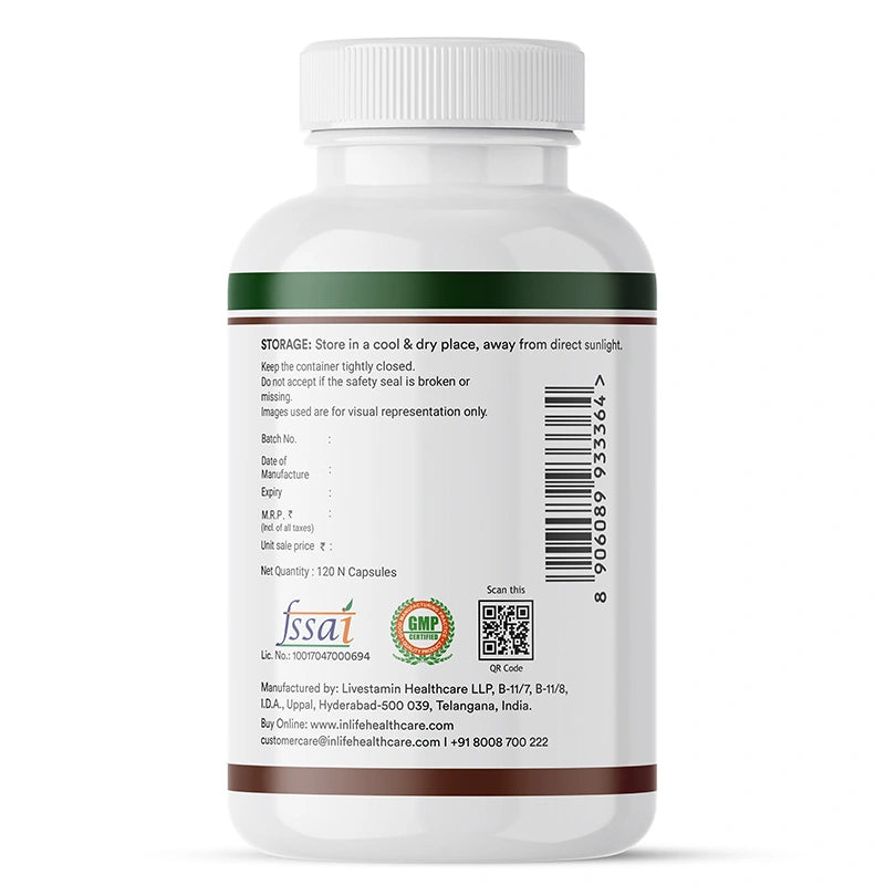 Inlife Plant-Based Vitamin B12 Supplement | Veg. Capsules