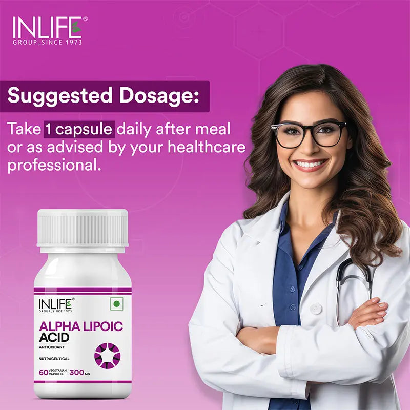 Inlife Alpha Lipoic Acid (ALA) 300mg Veg. Capsules