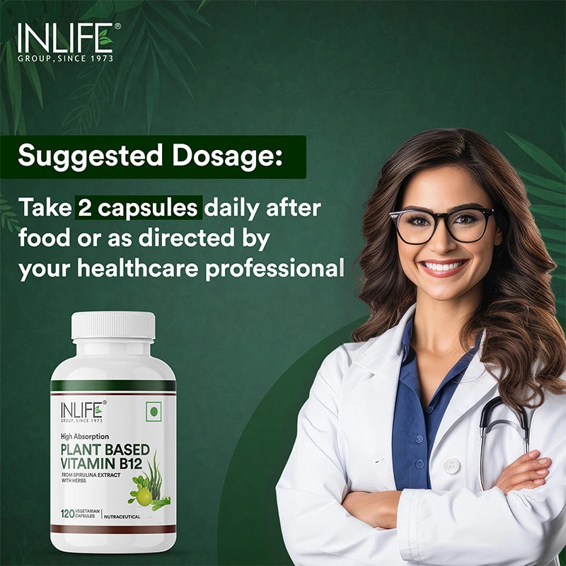 Inlife Plant-Based Vitamin B12 Supplement | Veg. Capsules