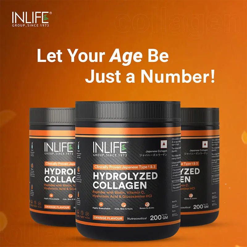Inlife Hydrolyzed Japanese Collagen Peptides, with Biotin, Hyaluronic Acid & Glucosamine HCl, Powder