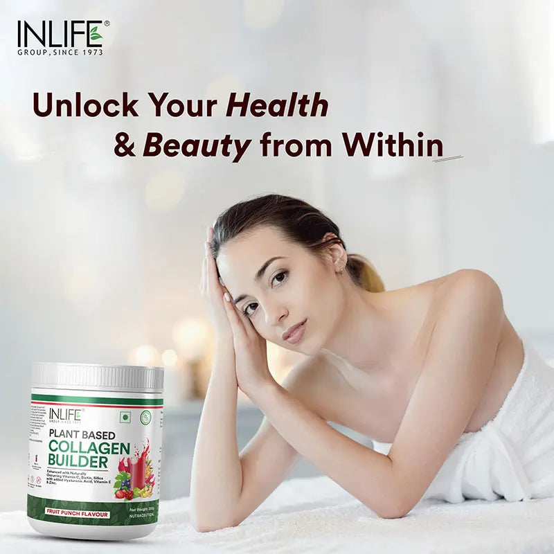 Inlife Plant Based Collagen Powder Supplement, Women & Men - 200g (Fruit Punch)