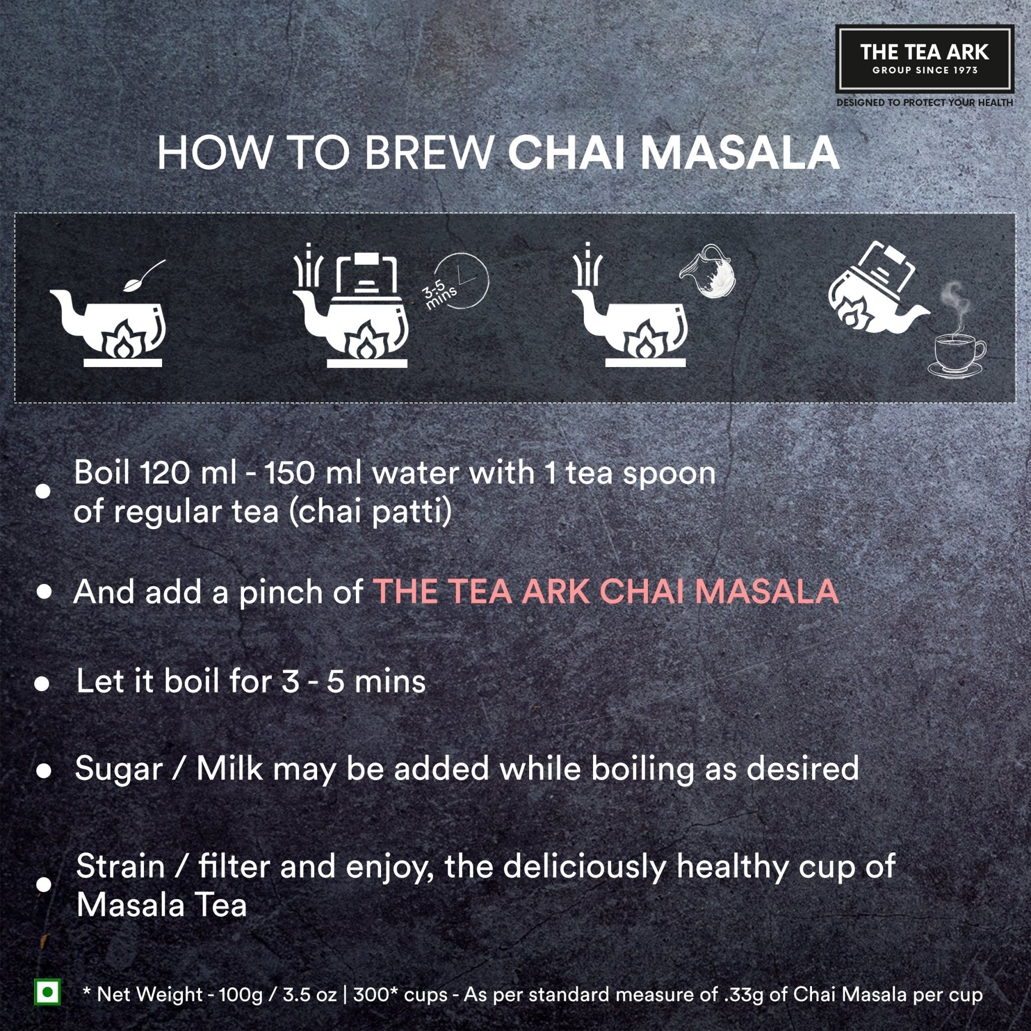 The Tea Ark Chai Masala, Super Kadak, 100g - Inlife Pharma Private Limited