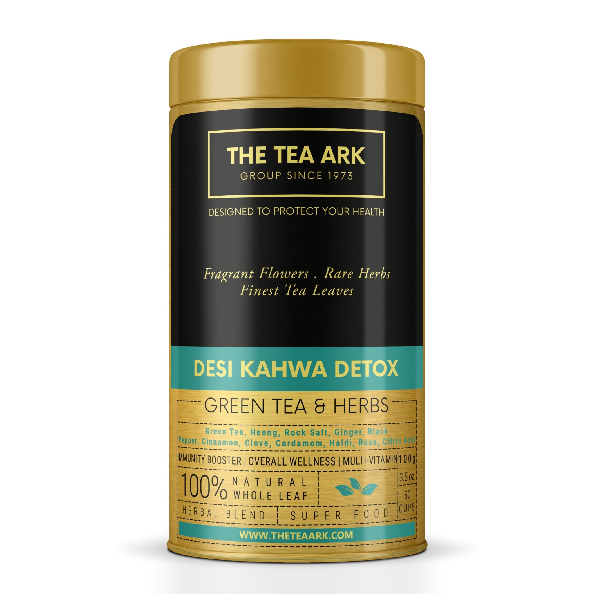 The Tea Ark Detox Desi Kahwa Green Tea (50 Cups), 100g - Inlife Pharma Private Limited