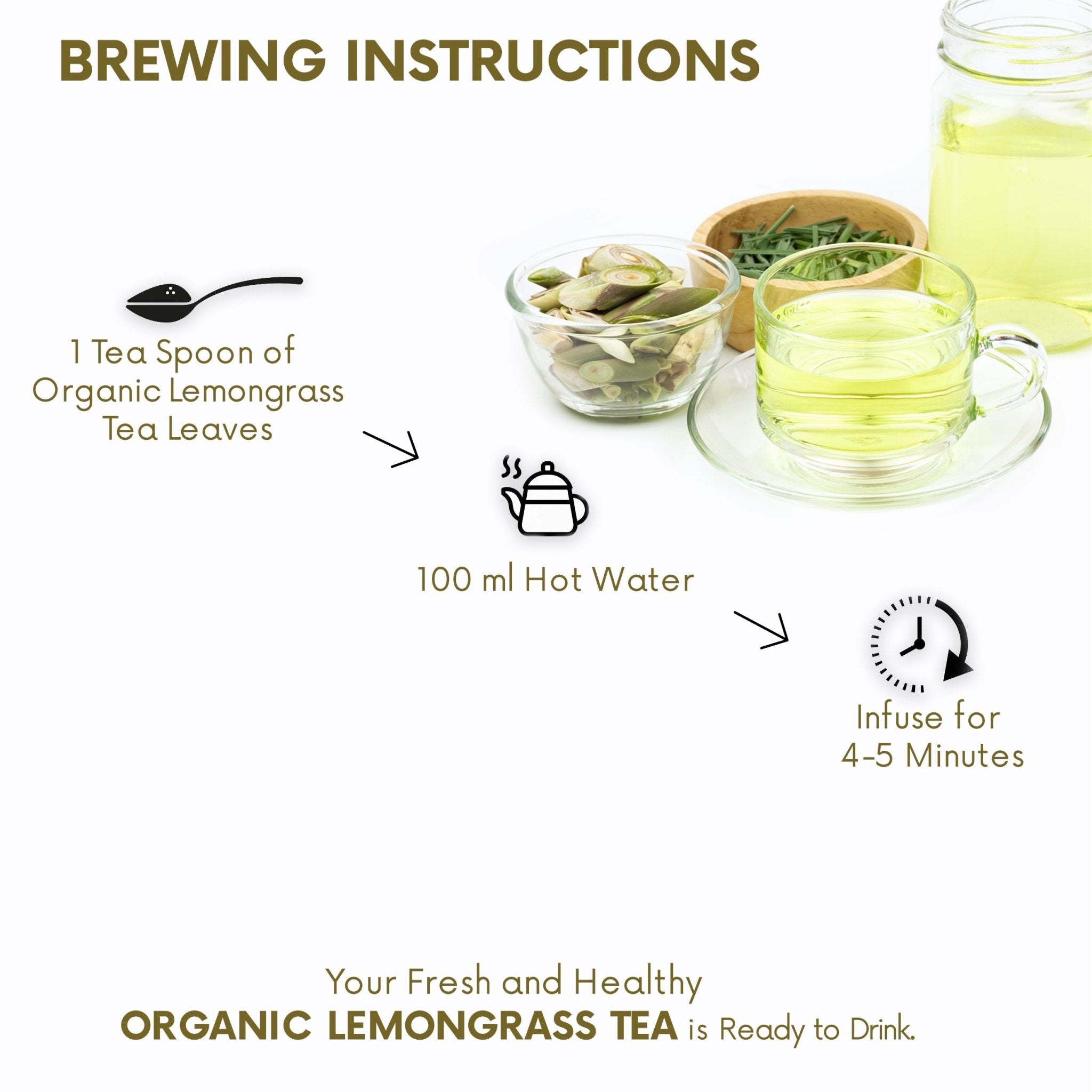 The Tea Ark Lemongrass Tea with Moroccan Mint, for Stress Relief, Daily Detox - Inlife Pharma Private Limited
