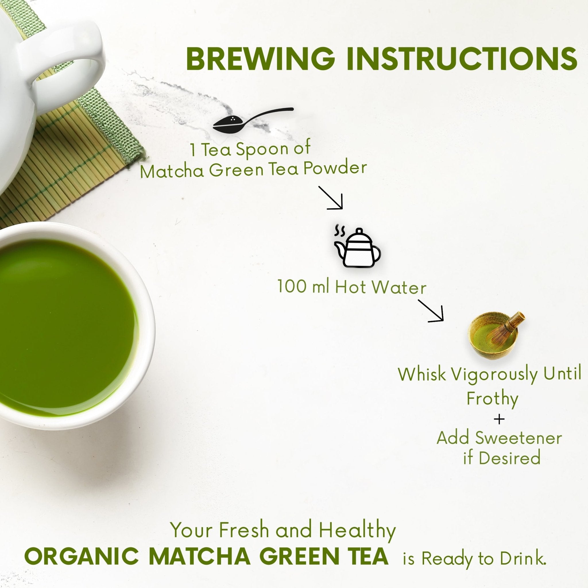 The Tea Ark Organic Matcha Green Tea Powder, Japanese Superfood (20 Cups), 50g - Inlife Pharma Private Limited