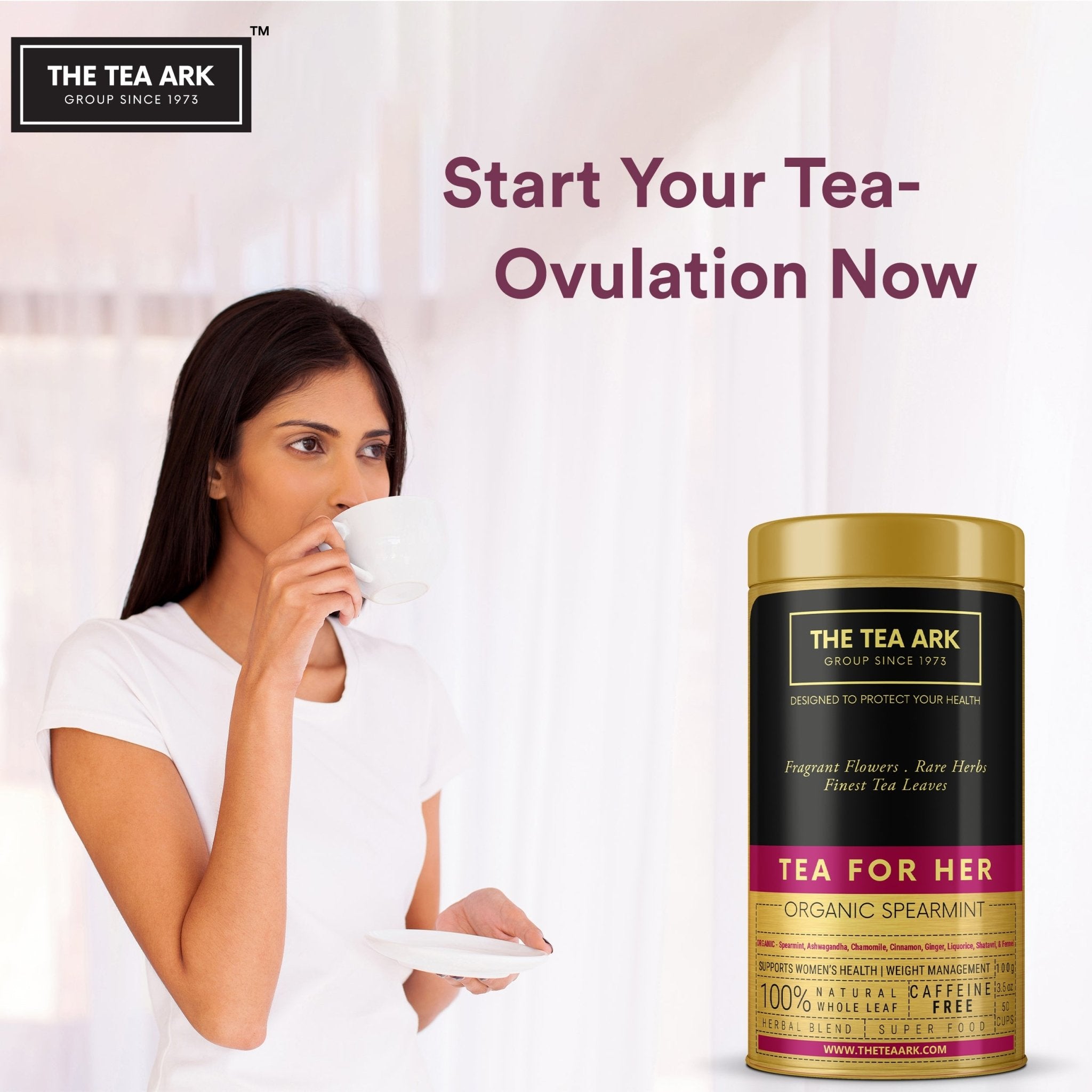 The Tea Ark Organic Spearmint Tea for PCOS PCOD with Shatavari & Fennel - Inlife Pharma Private Limited
