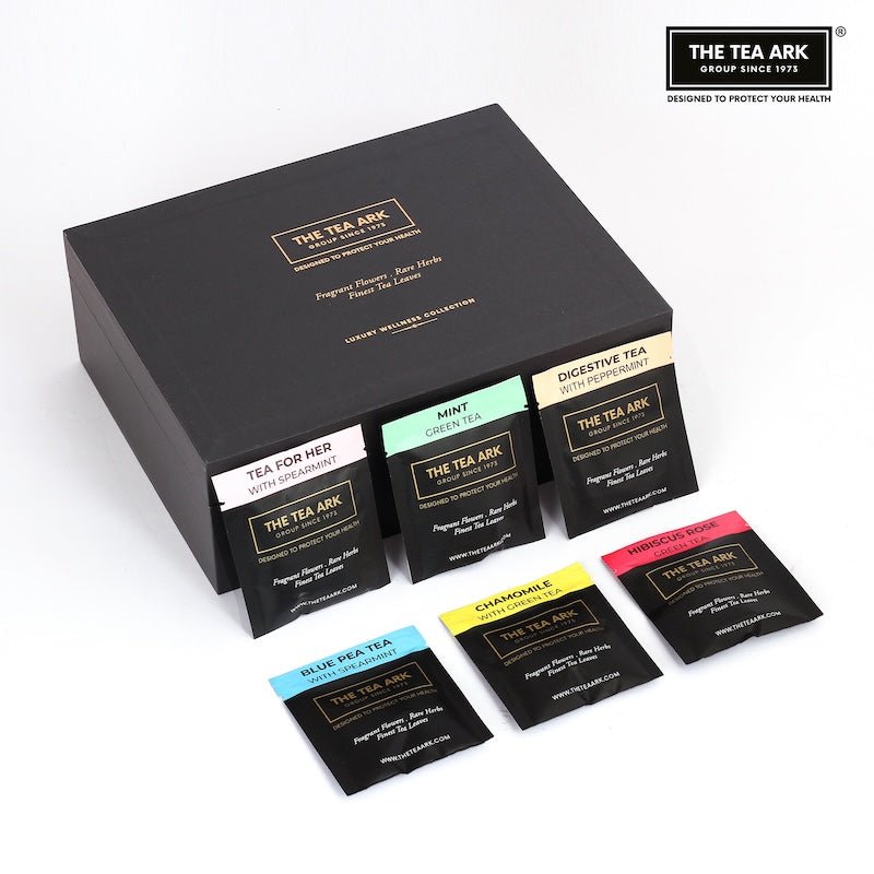 The Tea Ark Signature Select Diwali Assorted Tea Bags Gift Box, 6 Flavours, 36 Pyramid Tea Bags - Inlife Pharma Private Limited