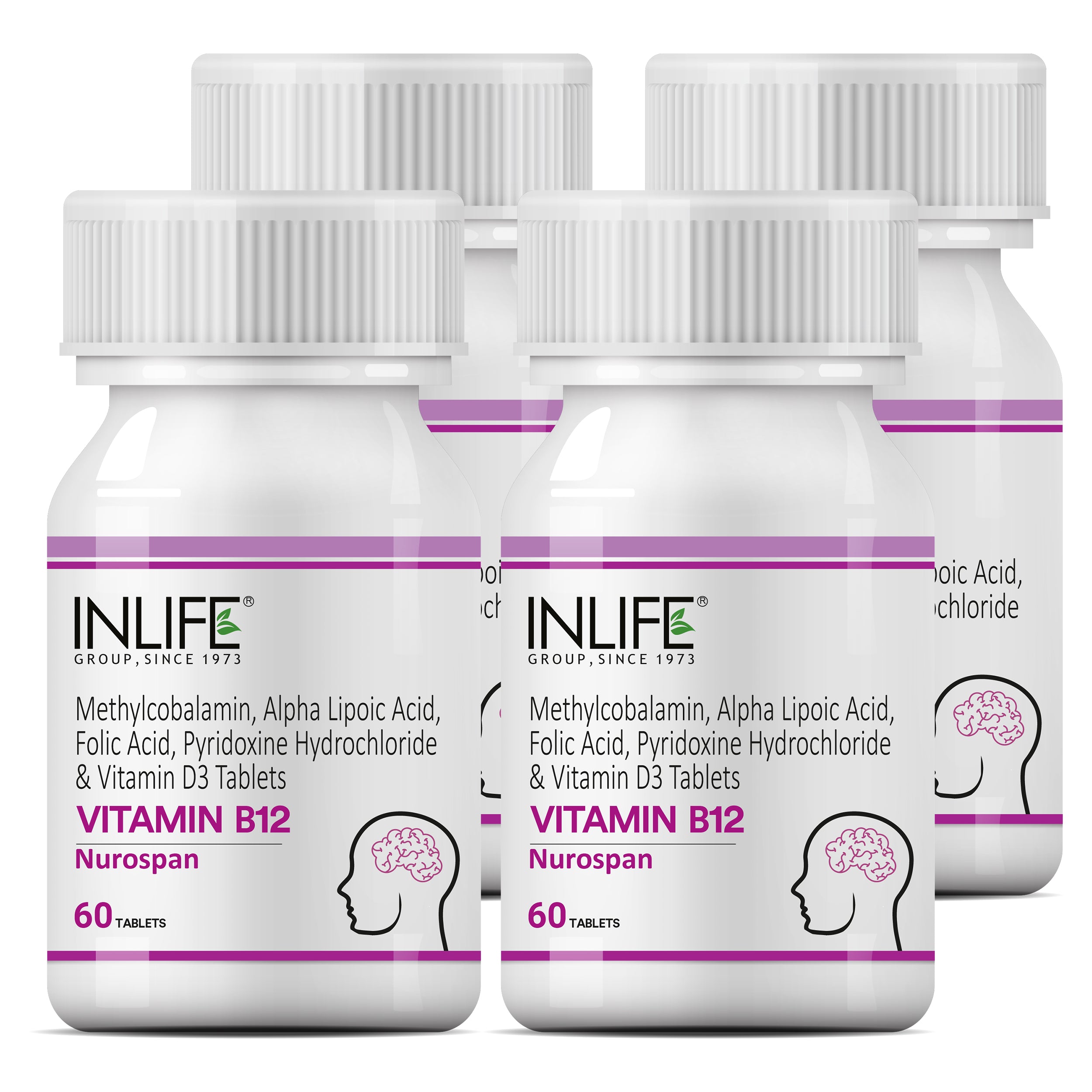 INLIFE Vitamin B12 ALA Supplement for Men & Women | 60 tablets