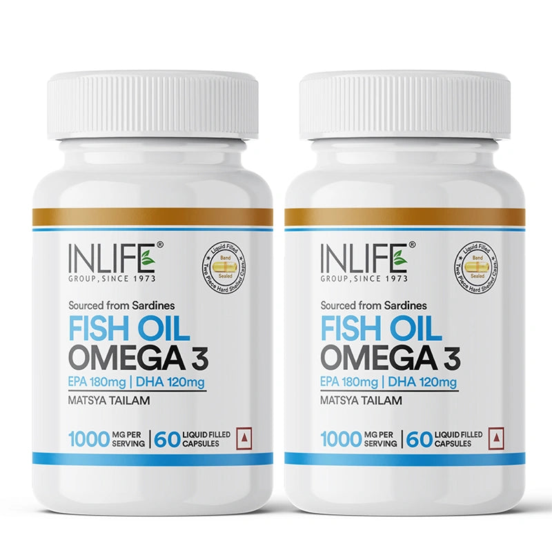 2 pack of inlife fish oil capsules for heart health bone and Joint health