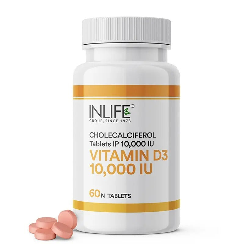 Inlife Vitamin D3 10000 IU Cholecalciferol Supplement|60 Chewable Tablets