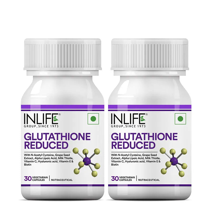 Inlife L-Glutathione Reduced Supplement | 30 Veg. Capsules