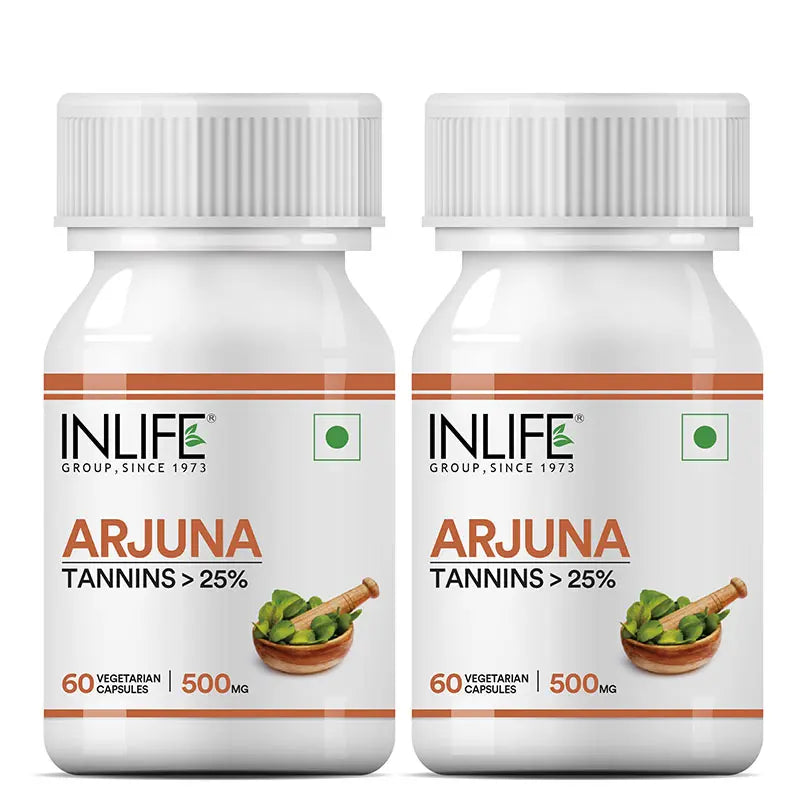 Inlife Arjuna Extract Supplement|500mg| 60 Veg. Capsules