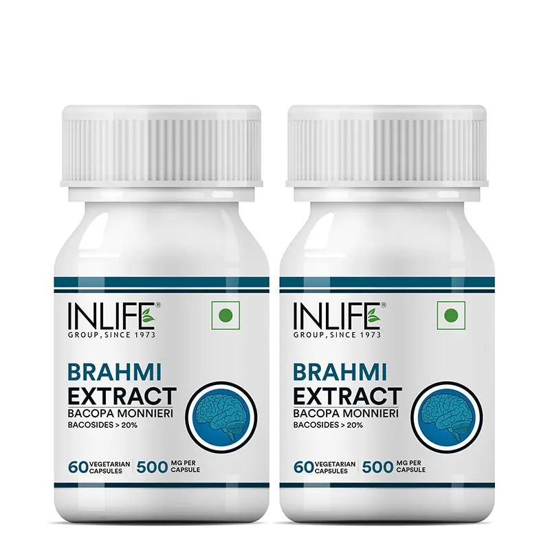 Inlife Brahmi Extract (Bacosides>20%) Supplement - 60 Veg. Capsules