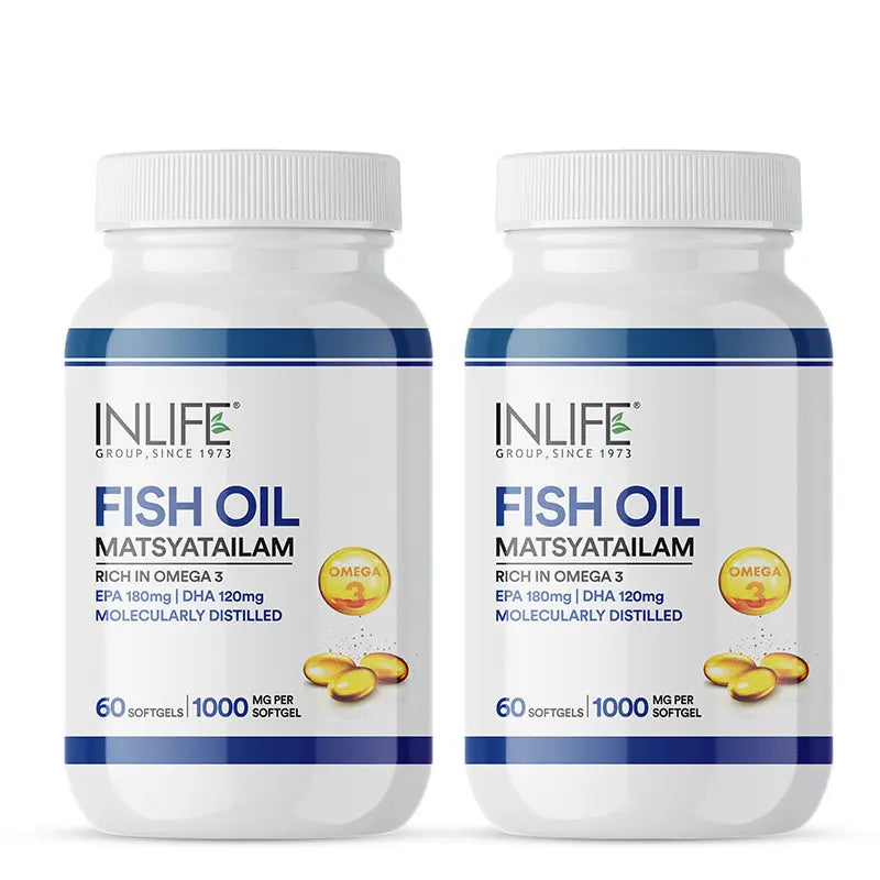 Inlife Fish Oil Capsules Omega 3 Supplement | 1000mg | 60 Softgels