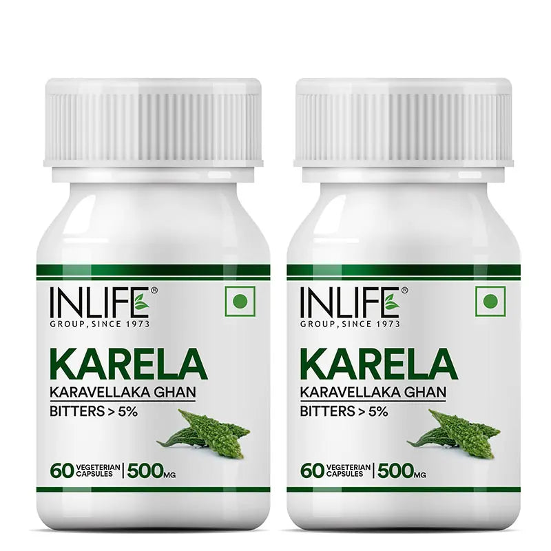 Inlife Karela Bitter Gourd Extract Supplement, 500mg |60 Veg. Capsules