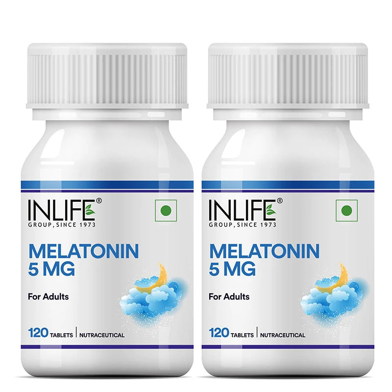 Inlife Melatonin 5mg Supplement for Men & Women | Sleep and Relaxation | 120 Vegetarian Tablets