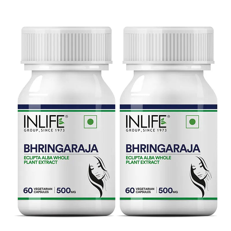 Inlife Bhringraja Extract Supplement | 500mg |60 Veg. Capsules